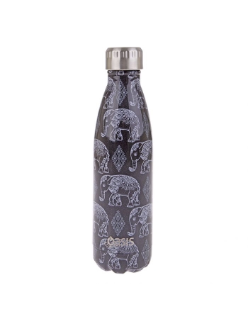 Oasis Stainless Steel Double Wall Insulated Drink Bottle 500ml - Boho Elephants