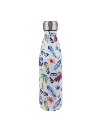 Oasis Stainless Steel Double Wall Insulated Drink Bottle 500ml - Summer Vibe
