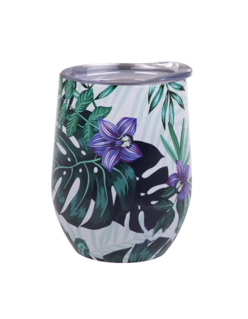 Oasis Stainless Steel Double Wall Insulated Wine Tumbler 330ml - TROPICAL PARADISE
