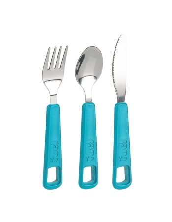 Trudeau Fuel 3 Piece Snap Cutlery Set - Tropical Blue