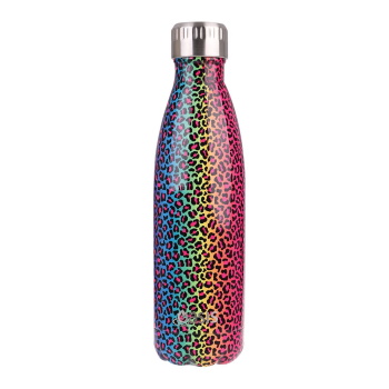 Oasis Stainless Steel Double Wall Insulated Drink Bottle 500ml - Rainbow Leopard