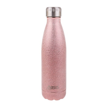 Oasis Shimmer Stainless Steel Double Wall Insulated Drink Bottle 500ml Blush