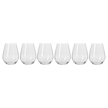 Krosno Harmony Stemless Wine Glass 400ML 6pc Gift Boxed