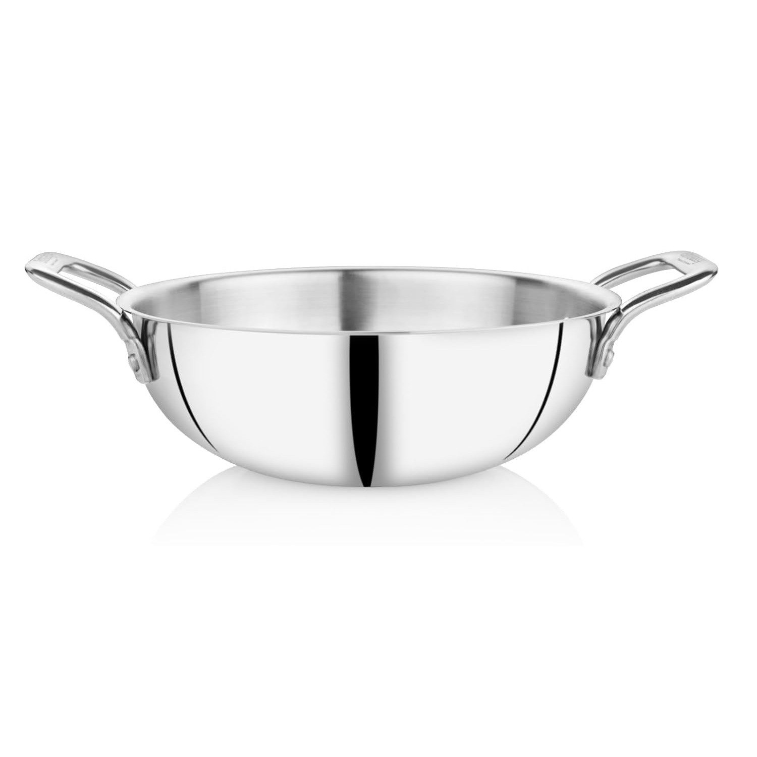Embassy Stainless Steel Thickply Kadai - Size 14  -26cm