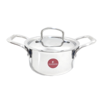 Embassy Stainless Steel Thickply Casserole with Lid Size 12 - 16cm