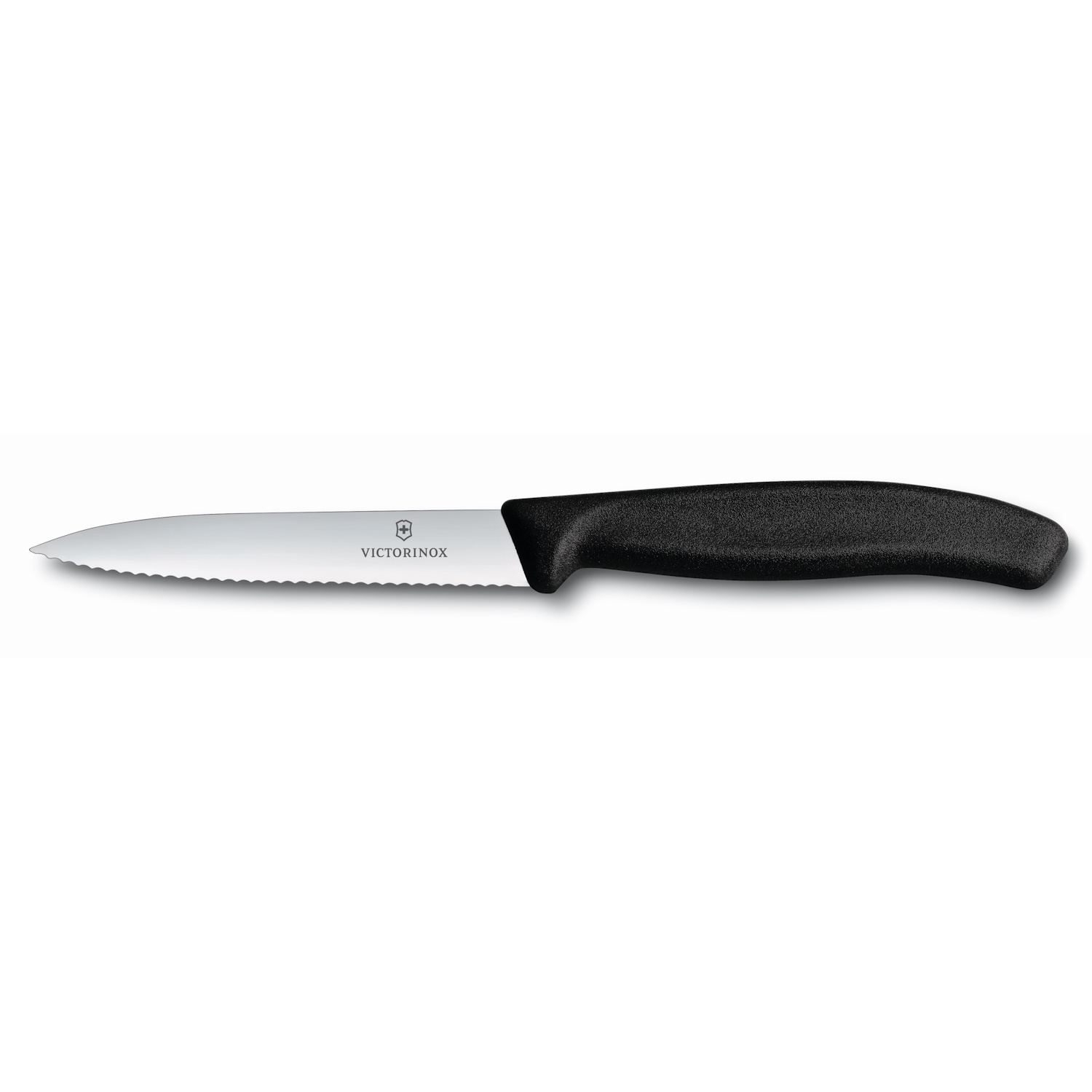 VIctorinox Pointed Wavy Black Knife - 10cm