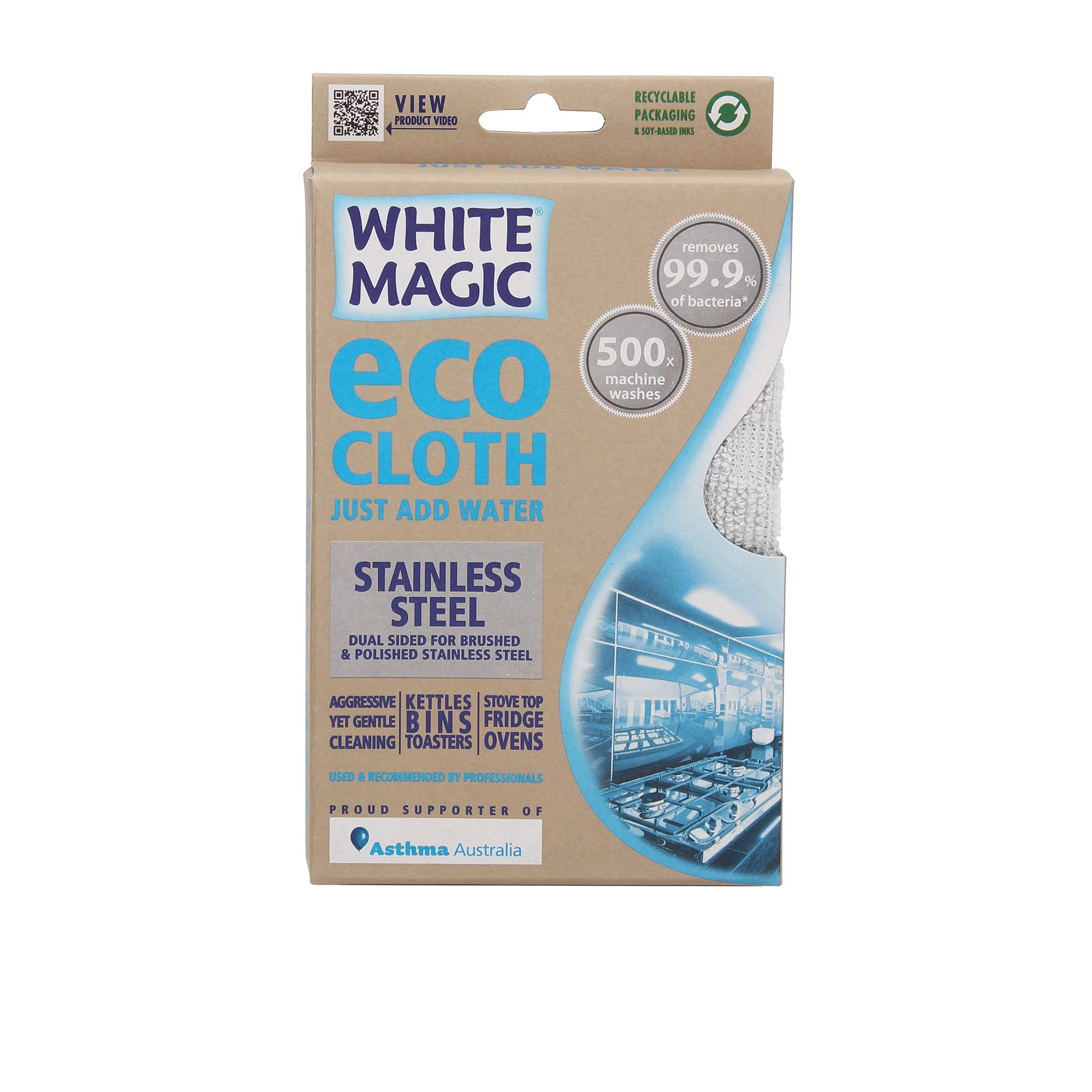 White Magic Microfibre Stainless Steel Eco Cloth