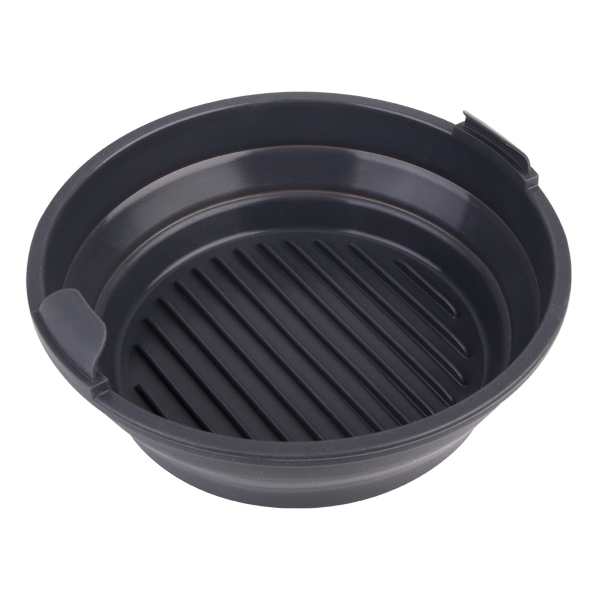 Silicone round collapsible air fryer basket 22cm Dia. (charcoal)