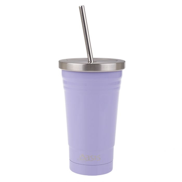 Oasis Stainless Steel Double Wall Insulated Smoothie Tumbler W/ Straw 500ml - Lilac-1