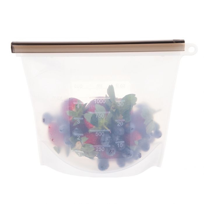 Appetito Silicone Reusable Food Storage Bag 1l 23 X 17cm - White-3