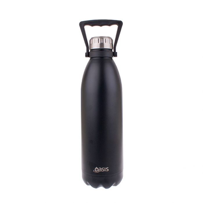 Oasis - Stainless Steel Double Wall Insulated Drink Bottle with Handle 1.5Ltr Matte Black-2