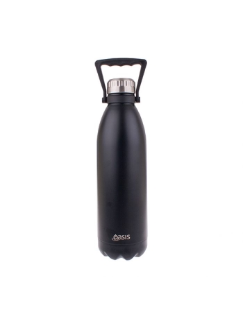 Oasis - Stainless Steel Double Wall Insulated Drink Bottle with Handle 1.5Ltr Matte Black