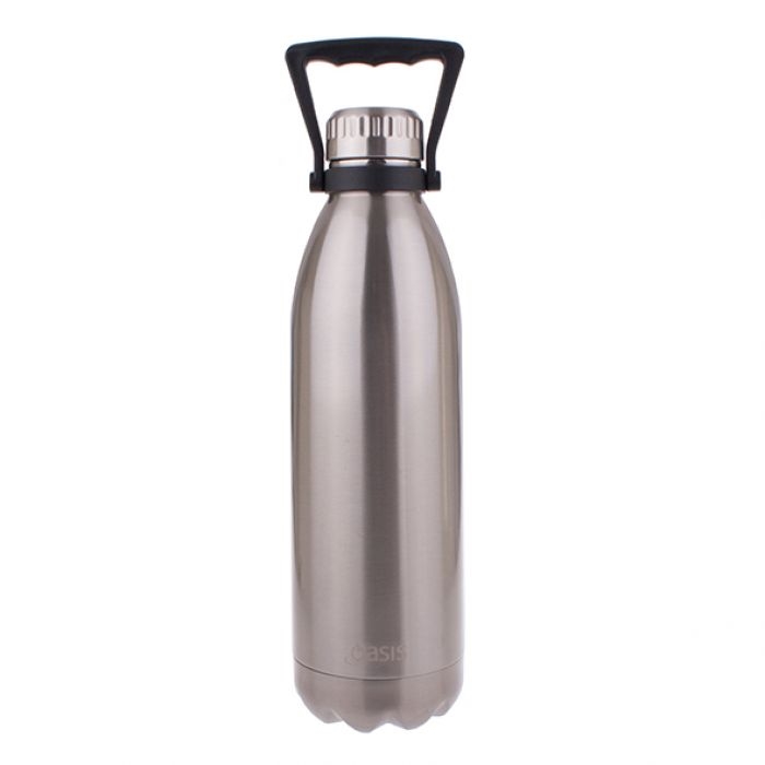 Oasis - Stainless Steel Double Wall Insulated Drink Bottle with Handle 1.5Ltr Silver-2