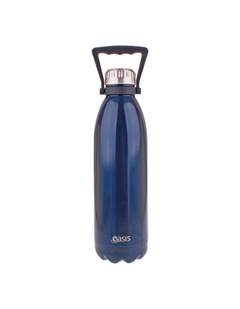 Oasis - Stainless Steel Double Wall Insulated Drink Bottle with Handle 1.5Ltr Navy