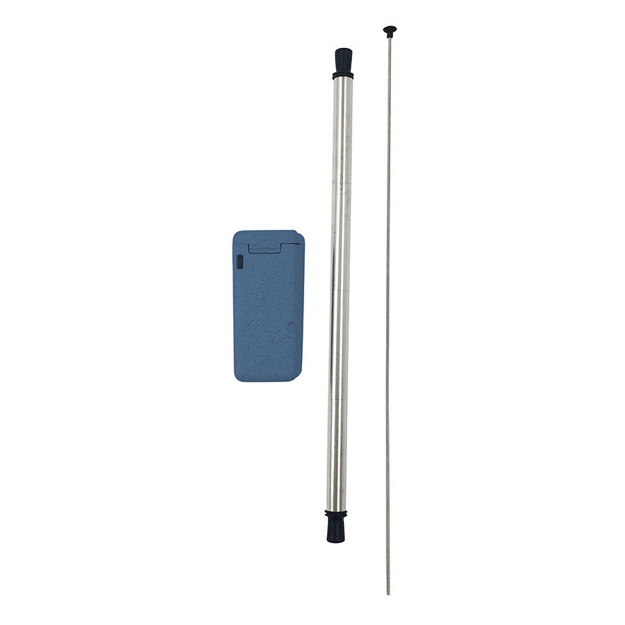 Avanti Folding Stainless Steel Straw in Box with Cleaning Brush Duck Egg Blue-1