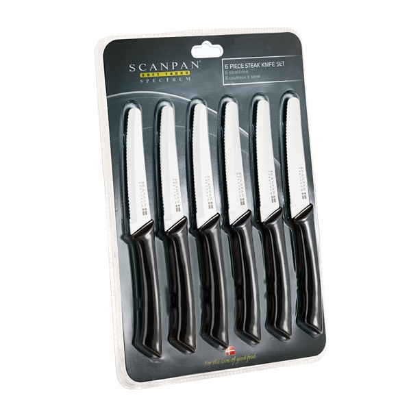 Scanpan Spectrum Black Steak Knife Set 6pc 