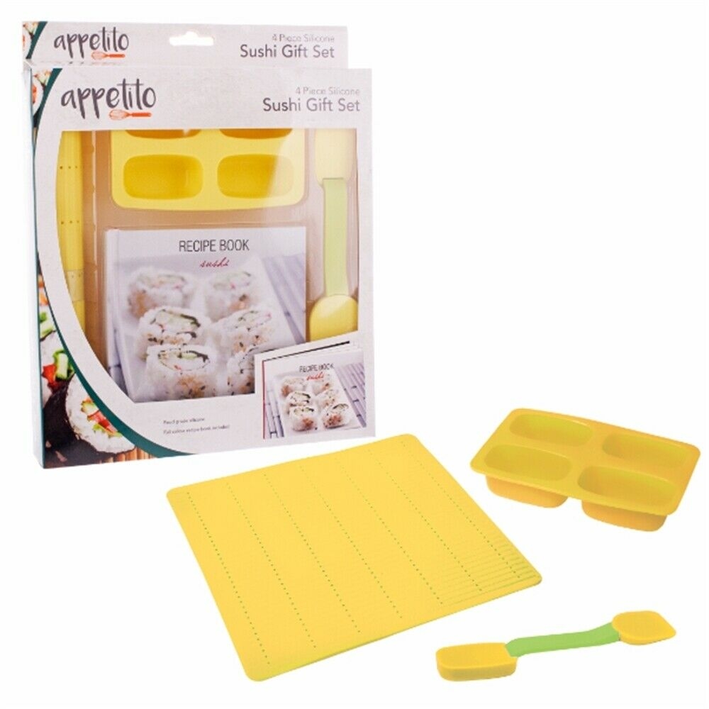 Appetito 4 Piece Silicone Sushi Gift Set (W/ Recipe Book)-1