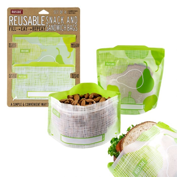 Russbe Snack/sandwich Bags Set 4 - Pear Linen-1