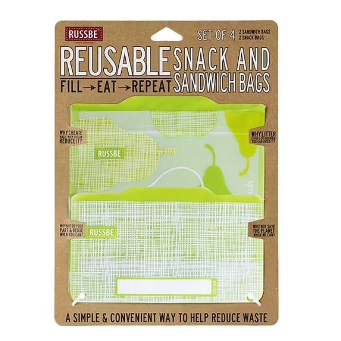 Russbe Snack/sandwich Bags Set 4 - Pear Linen-4