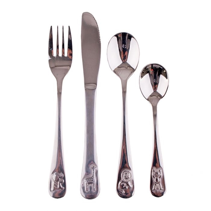 D.line 4 Piece 18/10 Kids Cutlery Set - Zoo-2