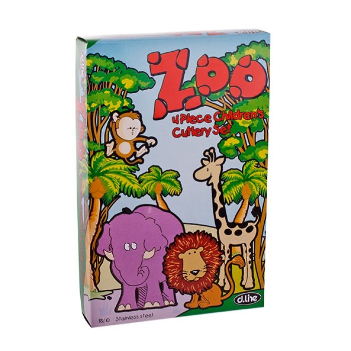 D.line 4 Piece 18/10 Kids Cutlery Set - Zoo-3