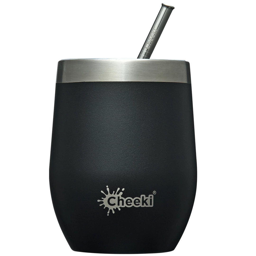 Cheeki Insulated Wine Tumbler 320ml Rich Black-1