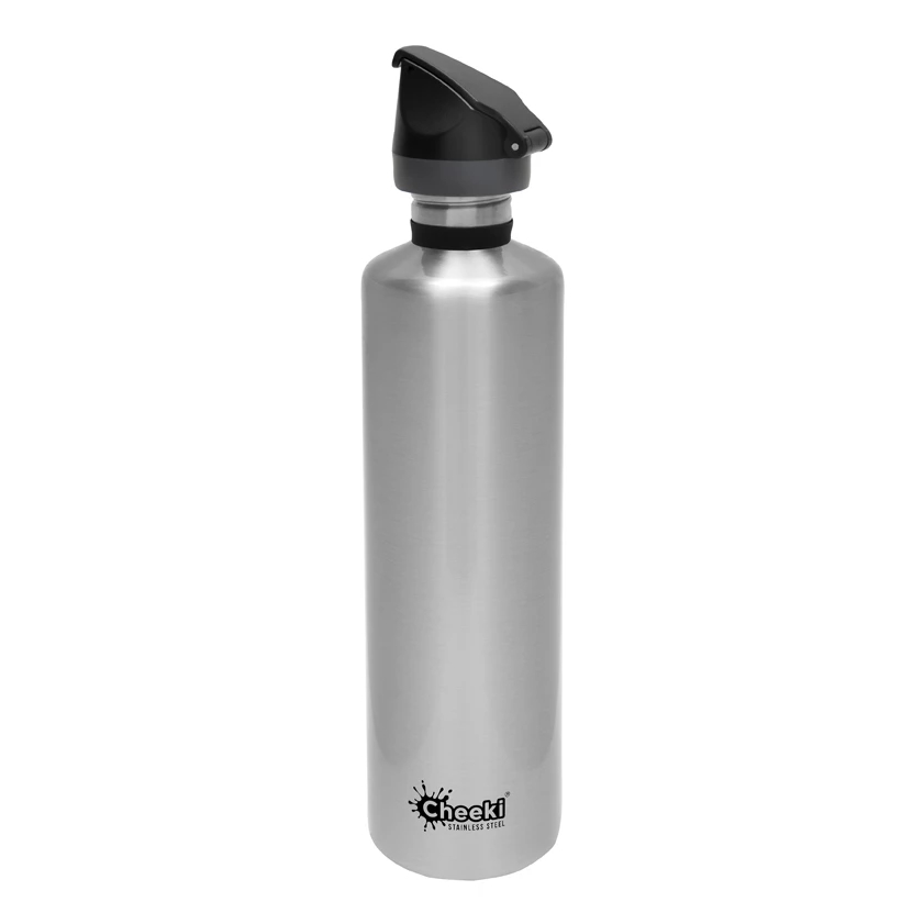 Cheeki  Single Wall Active Bottle 1 Litre - Silver-1