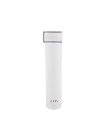 Oasis Skinny Mini Stainless Steel Insulated Drink Bottle - White (250ml)