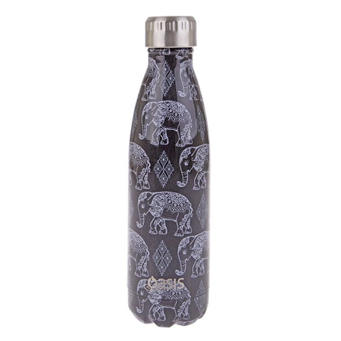 Oasis Stainless Steel Double Wall Insulated Drink Bottle 500ml - Boho Elephants