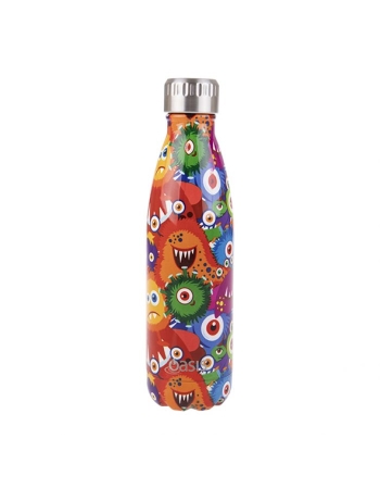 Oasis Stainless Steel Double Wall Insulated Drink Bottle 500ml - Monsters