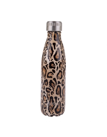 Oasis Stainless Steel Double Wall Insulated Drink Bottle 500ml - Leopard Print