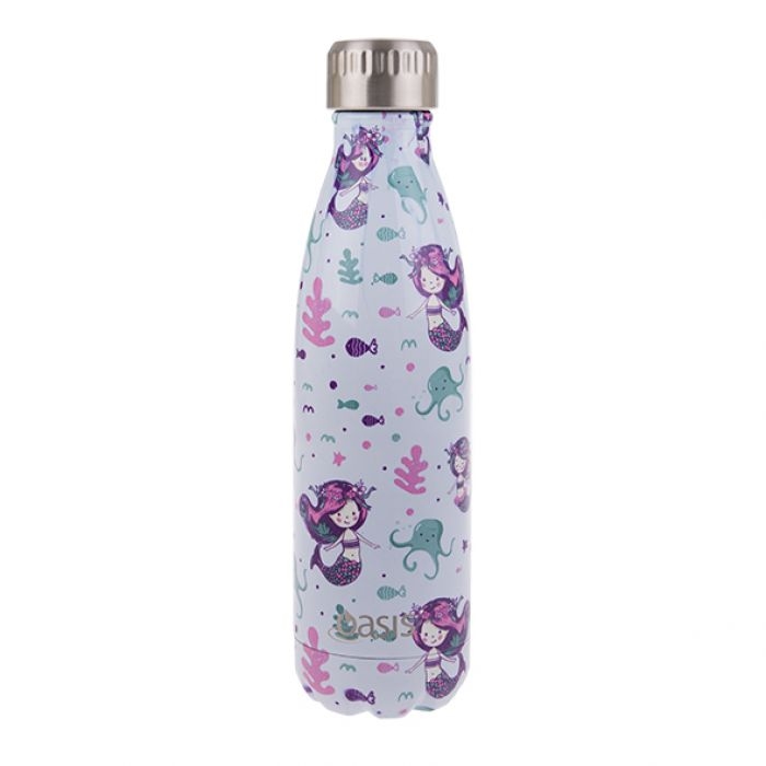 Oasis Stainless Steel Double Wall Insulated Drink Bottle 500ml - Mermaids-1