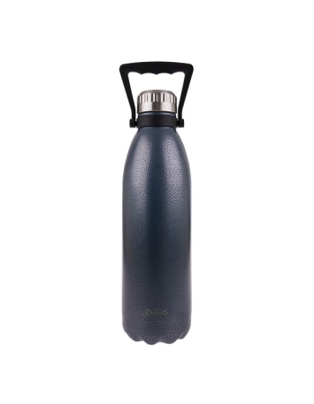 Oasis Stainless Steel Double Wall Insulated Drink Bottle W Handle 1.5l - Hammertone Blue