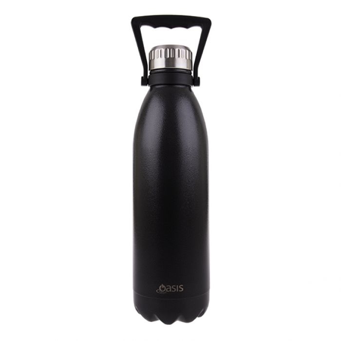 Oasis Stainless Steel Double Wall Insulated Drink Bottle W Handle 1.5l - Hammertone Grey-3
