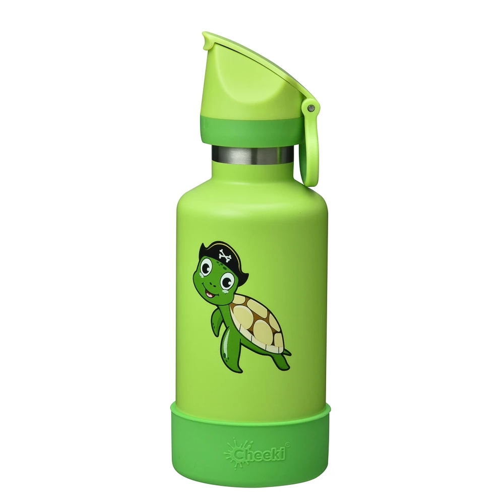 Cheeki Insulated Kids Bottle 400ml - Taj the Turtle-1