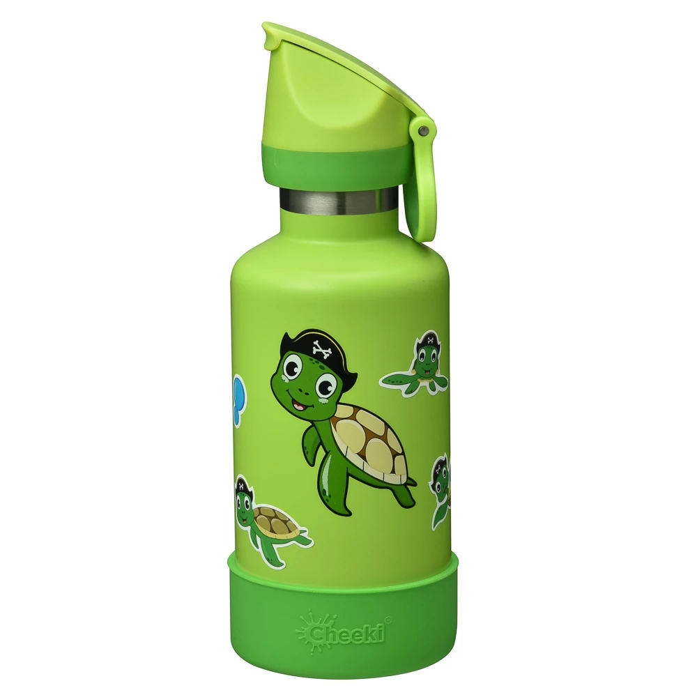 Cheeki Insulated Kids Bottle 400ml - Taj the Turtle-3