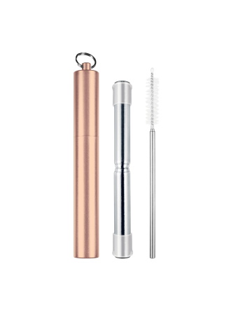 Avanti Telescopic Travel Straw Rose Gold