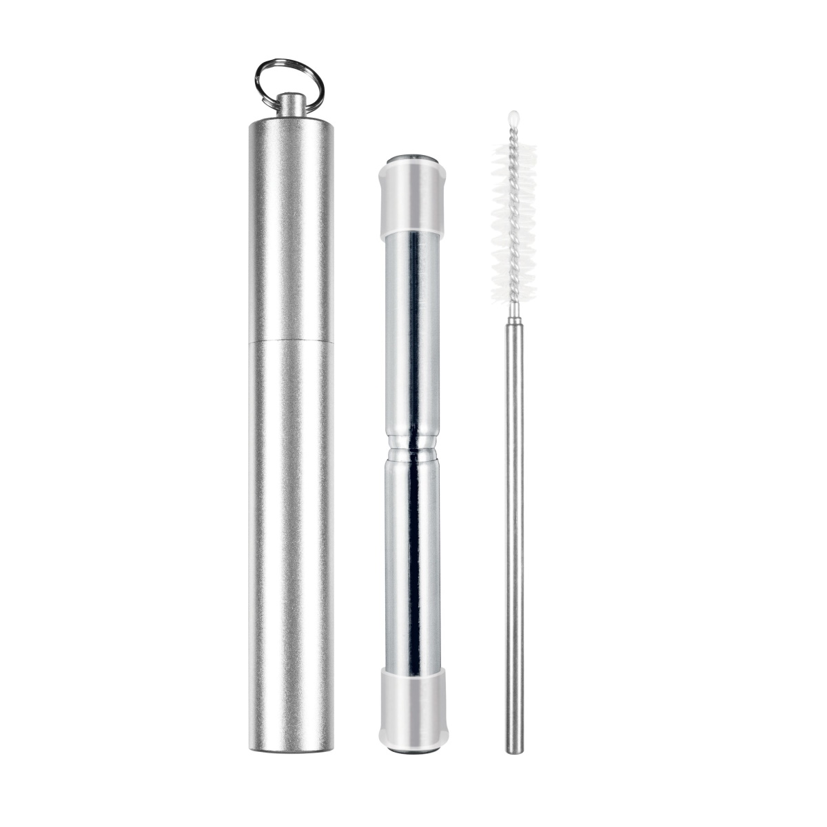 Avanti Telescopic Travel Straw Silver-2