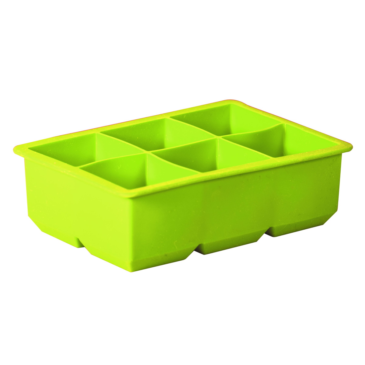 Silcone 6 Cup King Ice Cube Tray in Hang sell sleeve - Green-2
