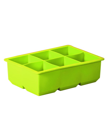 Silcone 6 Cup King Ice Cube Tray in Hang sell sleeve - Green