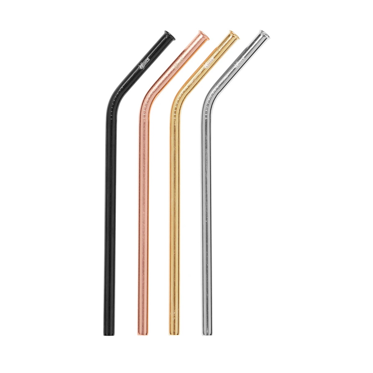 Cheeki Bent Stainless Steel Straw - Silver, Gold, Rose Gold or Black (Assorted) - 1 Straw-3