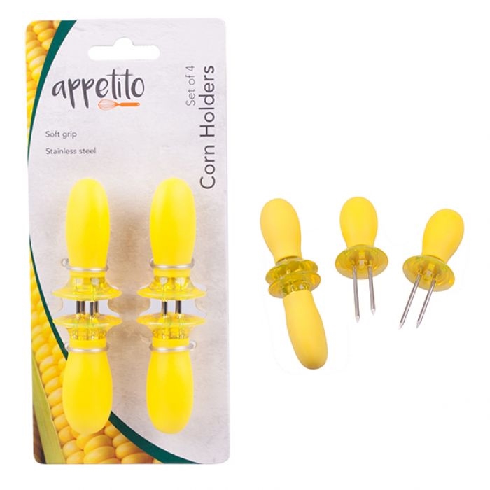 Avanti Soft Grip Corn Holders Set 4 - Yellow-1
