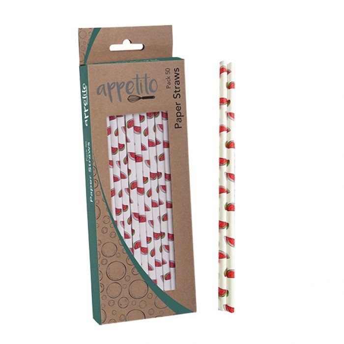 Appetito Paper Straws Pack 50 - Watermelon-1