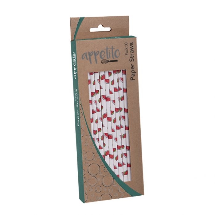Appetito Paper Straws Pack 50 - Watermelon-3