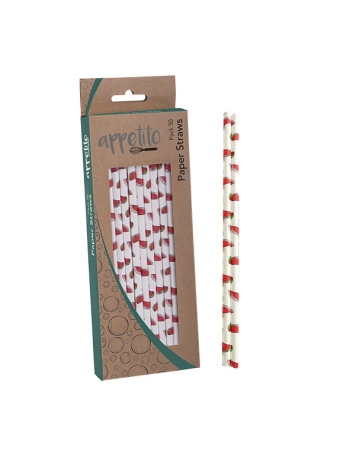 Appetito Paper Straws Pack 50 - Watermelon