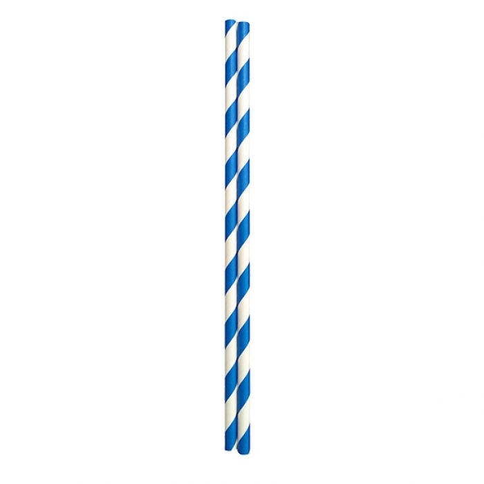 Appetito Paper Straws Pack 50 - Blue Stripes