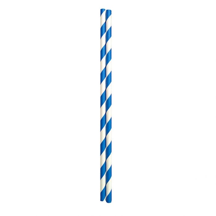 Appetito Paper Straws Pack 50 - Blue Stripes-2