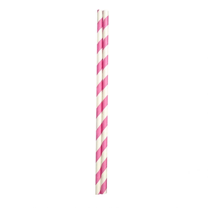Appetito Paper Straws Pack 50 - Pink Stripes
