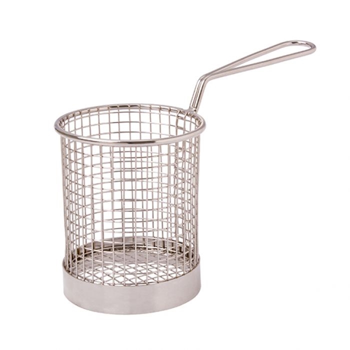 Appetito  Stainless Steel Round Mini Chip Serving Basket 9 Diax10CM-3