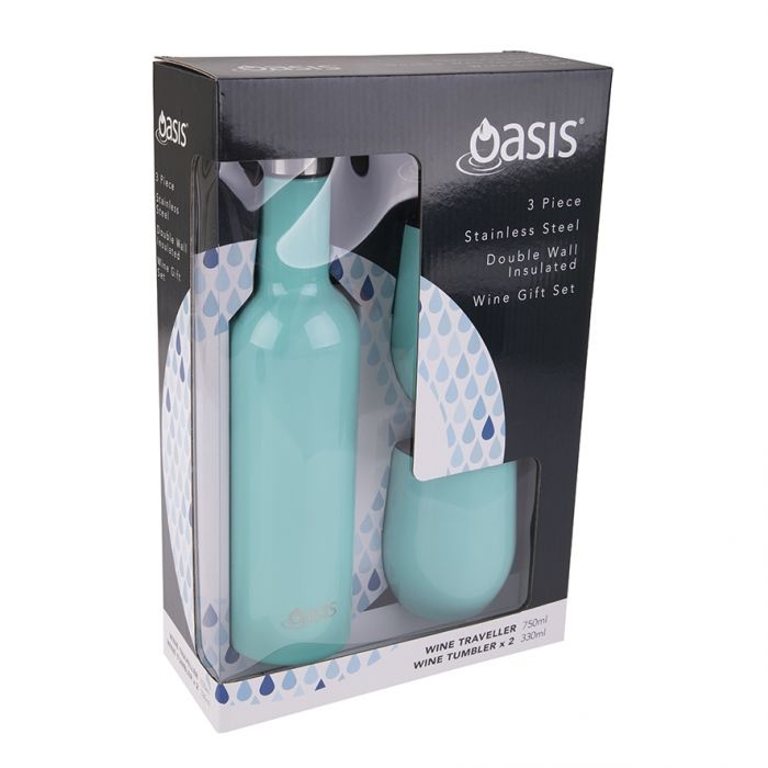 Oasis - Stainless Steel Double Wall Insulated Wine Gift Set Spearmint-4